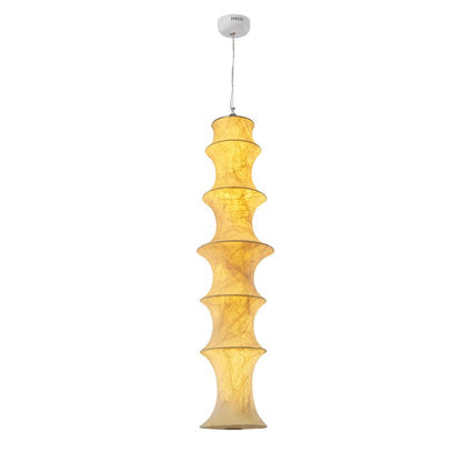 Falkland Tiered White Silk LED Pendant Lamp