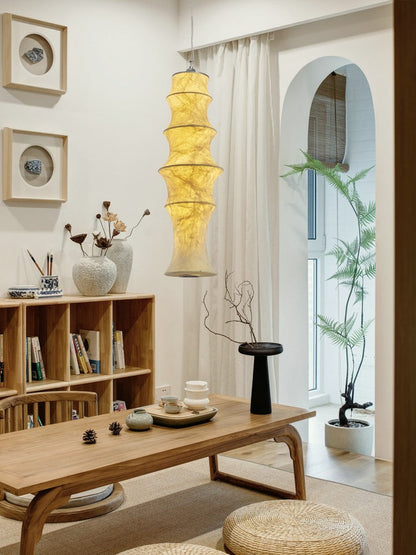 Falkland Tiered White Silk LED Pendant Lamp