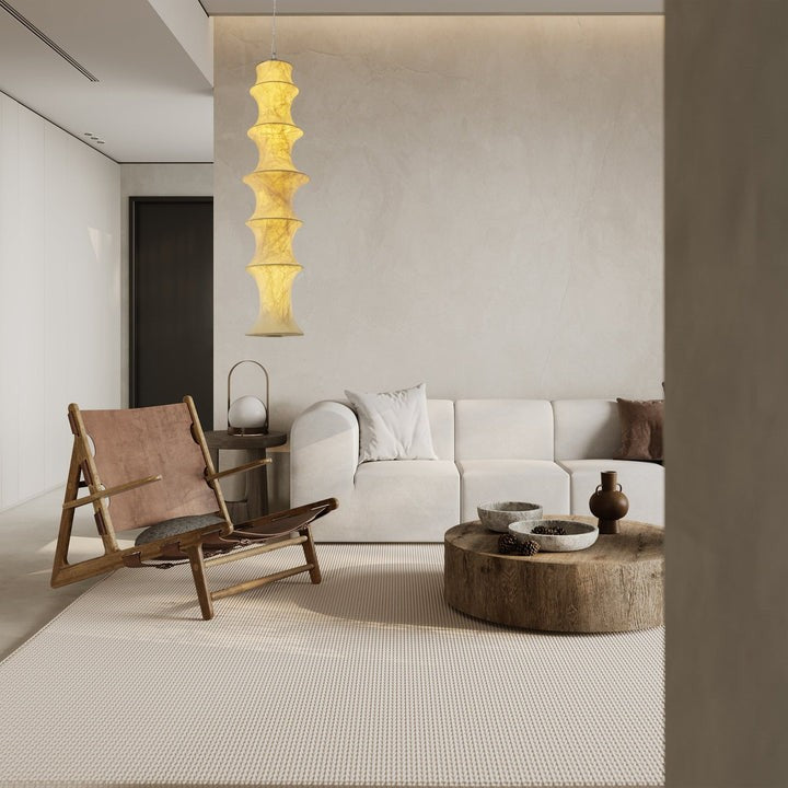 Falkland Tiered White Silk LED Pendant Lamp