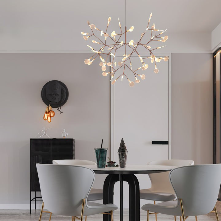 Firefly LED Branch Chandelier - Rose Gold Finish