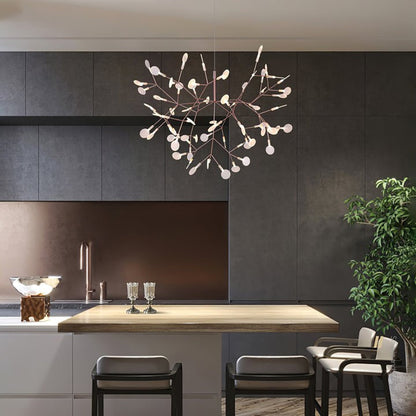 Firefly LED Branch Chandelier - Rose Gold Finish