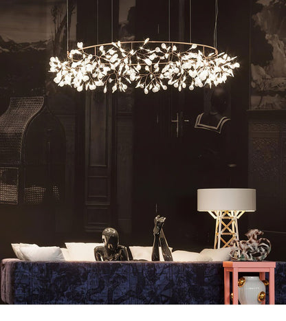 Firefly LED Branch Chandelier - Rose Gold Finish