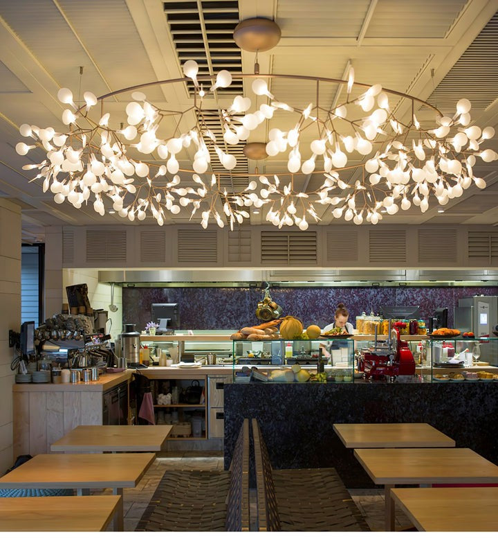 Firefly LED Branch Chandelier - Rose Gold Finish