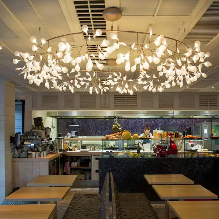 Firefly LED Branch Chandelier - Rose Gold Finish