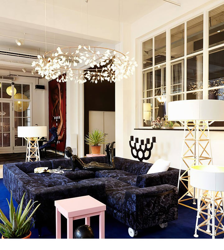 Firefly LED Branch Chandelier - Rose Gold Finish
