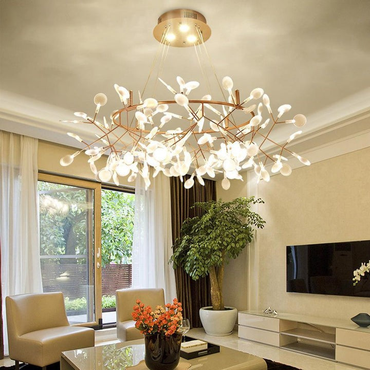 Firefly LED Branch Chandelier - Rose Gold Finish
