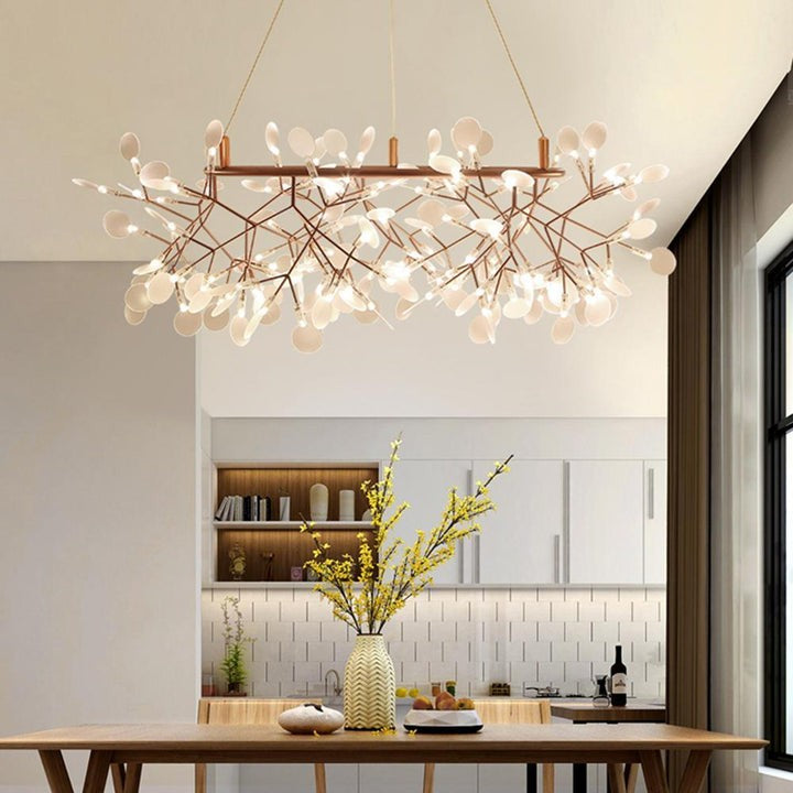 Firefly LED Branch Chandelier - Rose Gold Finish