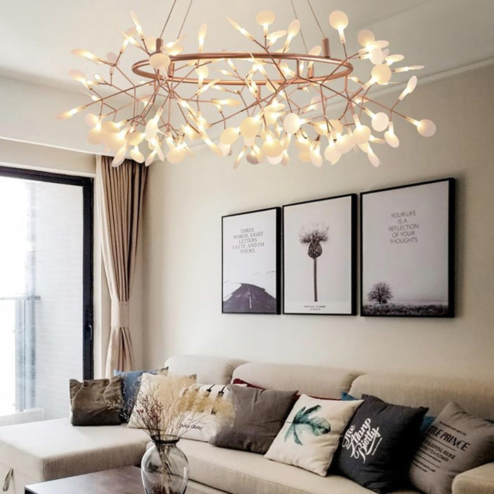 Firefly LED Branch Chandelier - Rose Gold Finish
