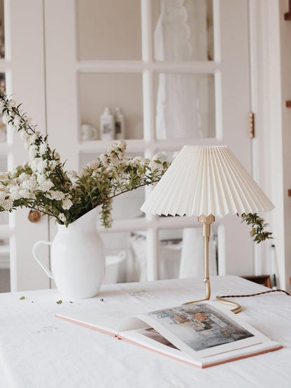 Floating Pleated Shade LED Table Lamp