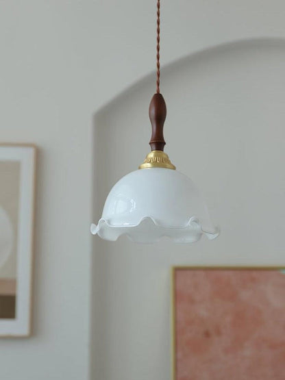 Floral Frosted Glass Pendant Light