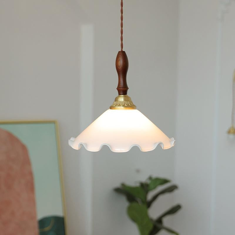 Floral Frosted Glass Pendant Light