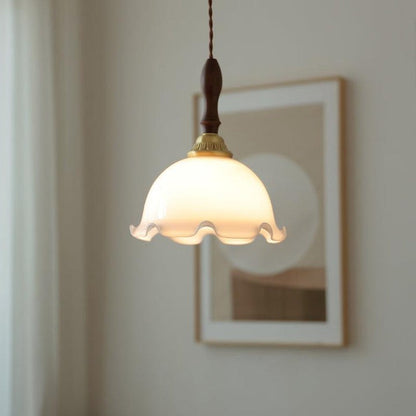 Floral Frosted Glass Pendant Light