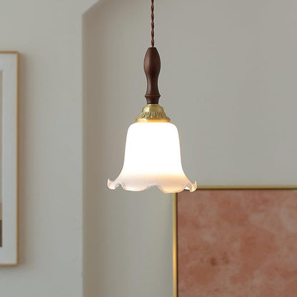Floral Frosted Glass Pendant Light