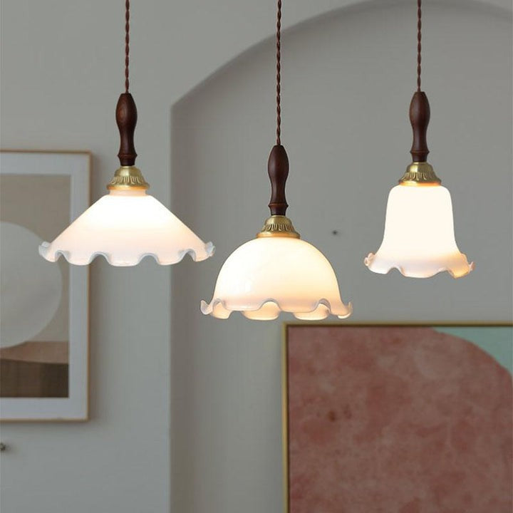 Floral Frosted Glass Pendant Light