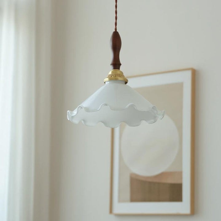 Floral Frosted Glass Pendant Light