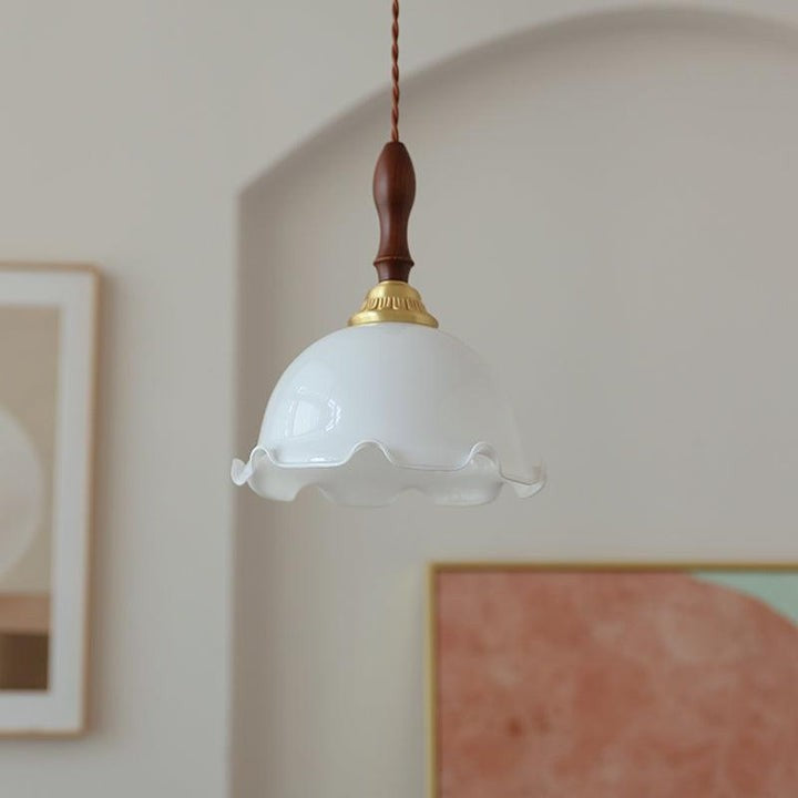 Floral Frosted Glass Pendant Light