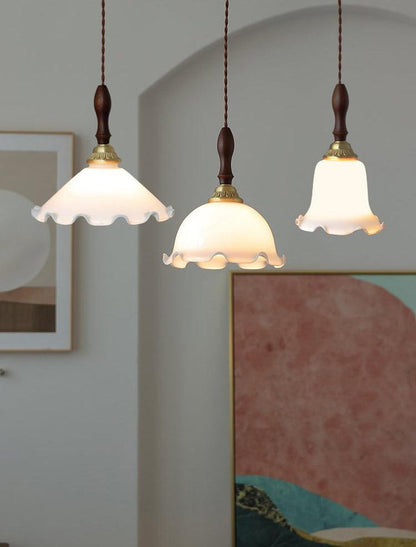 Floral Frosted Glass Pendant Light