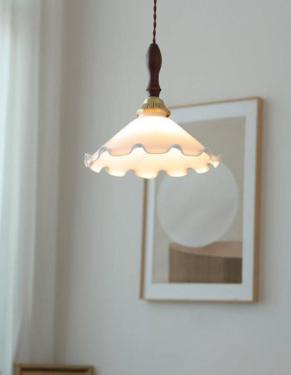 Floral Frosted Glass Pendant Light