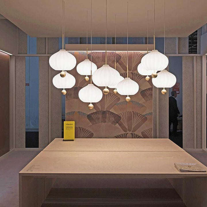 Floral Harmony Opal Glass Ceiling Pendant Light