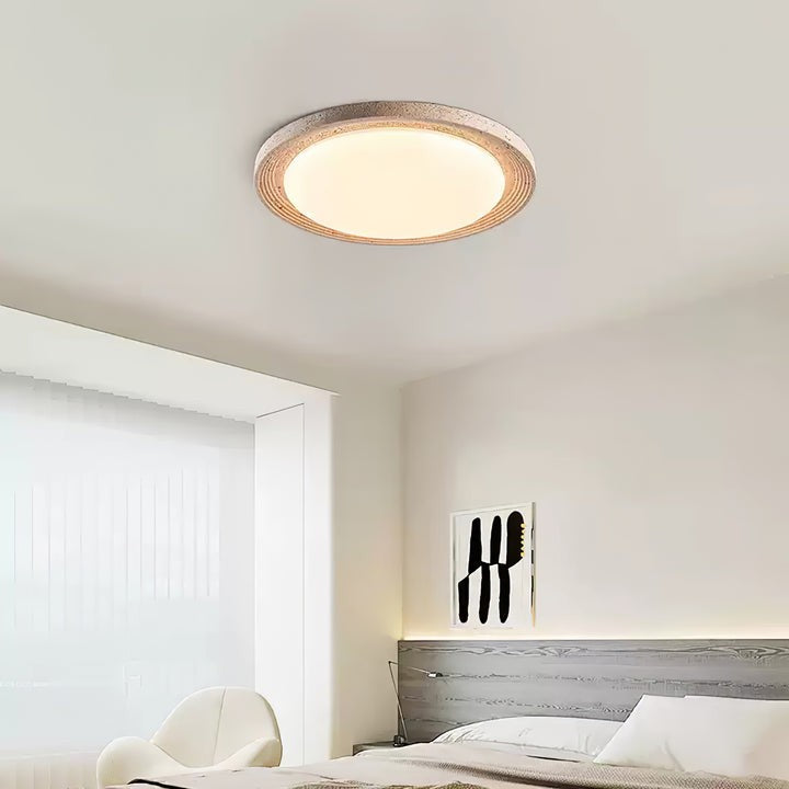 Flush Mount Travertine LED Ceiling Light