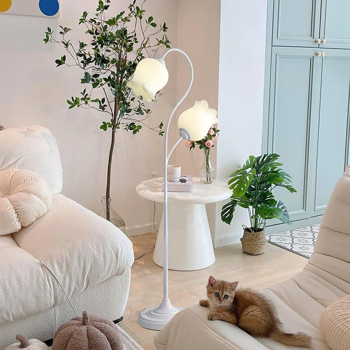 French Country Lily Garland Floor Lamp