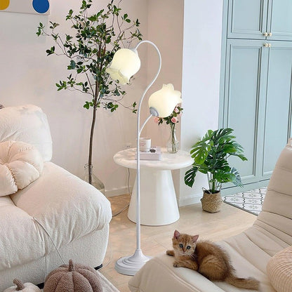 French Country Lily Garland Floor Lamp