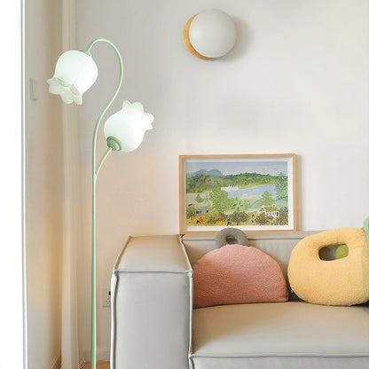 French Country Lily Garland Floor Lamp