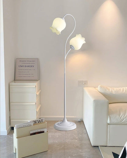 French Country Lily Garland Floor Lamp