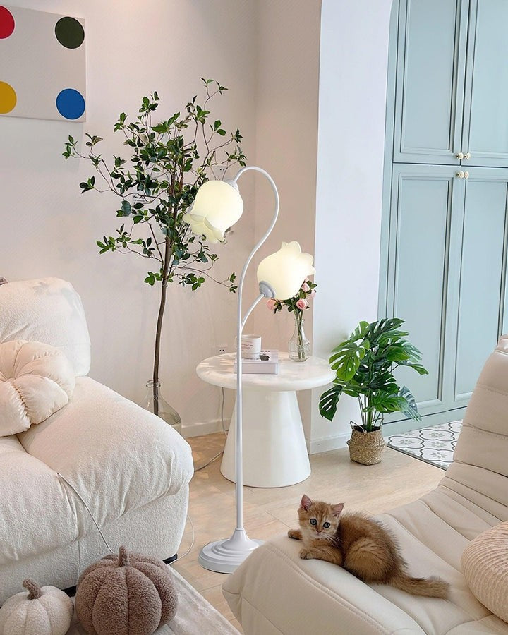 French Country Lily Garland Floor Lamp