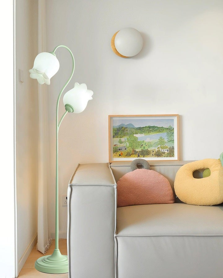 French Country Lily Garland Floor Lamp
