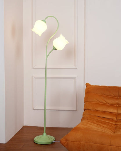 French Country Lily Garland Floor Lamp