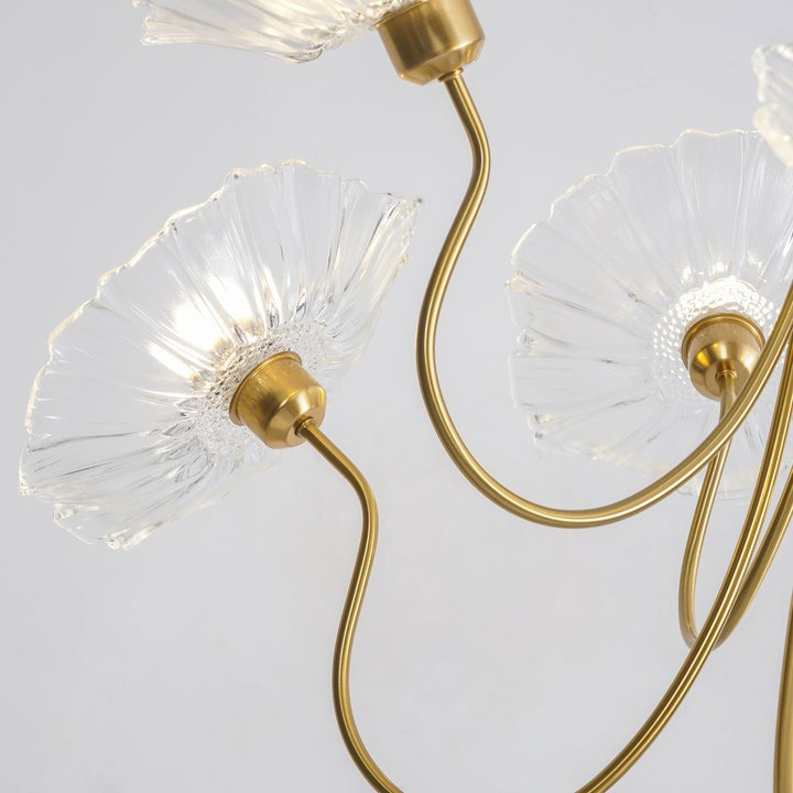 Frosted Leaf Glass Ceiling Chandelier Light