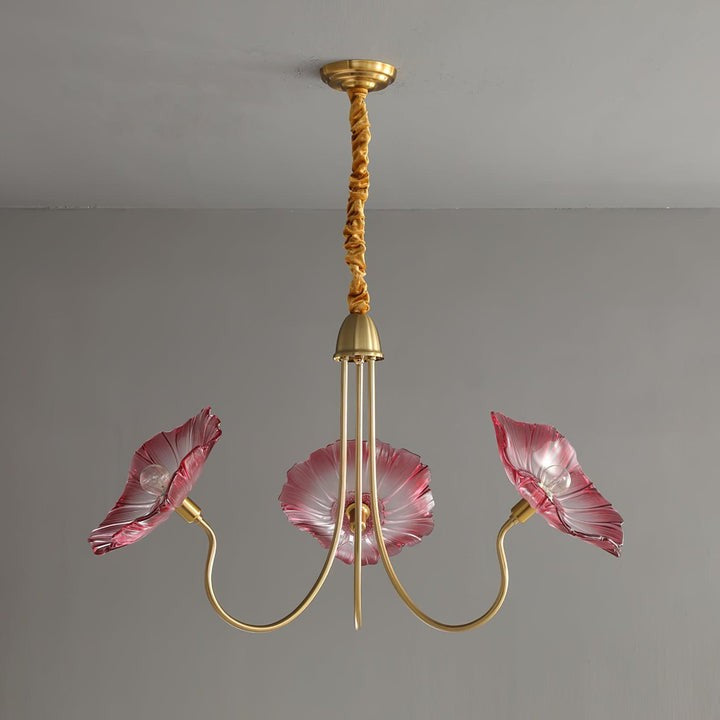 Frosted Leaf Glass Ceiling Chandelier Light