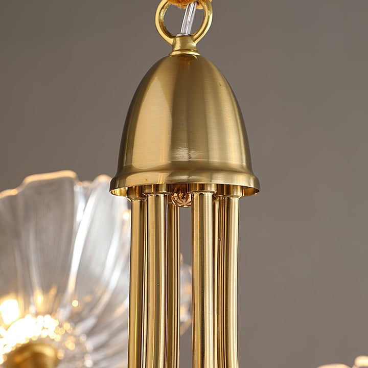 Frosted Leaf Glass Ceiling Chandelier Light