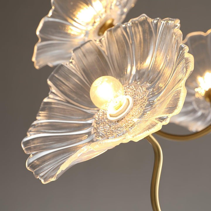 Frosted Leaf Glass Ceiling Chandelier Light