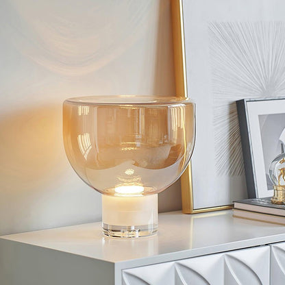 Frozen Cone Glass LED Table Lamp