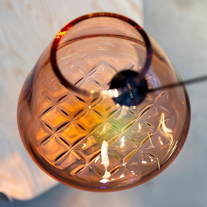 Geometric Blown-Glass Grid Pendant Light