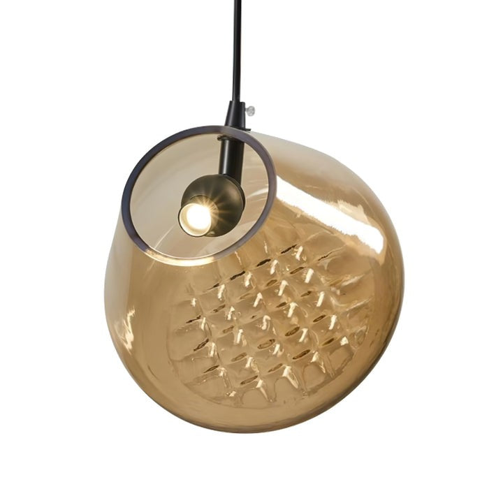 Geometric Blown-Glass Grid Pendant Light