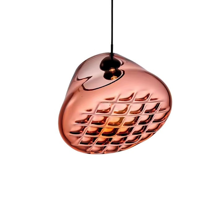 Geometric Blown-Glass Grid Pendant Light