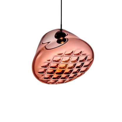 Geometric Blown-Glass Grid Pendant Light