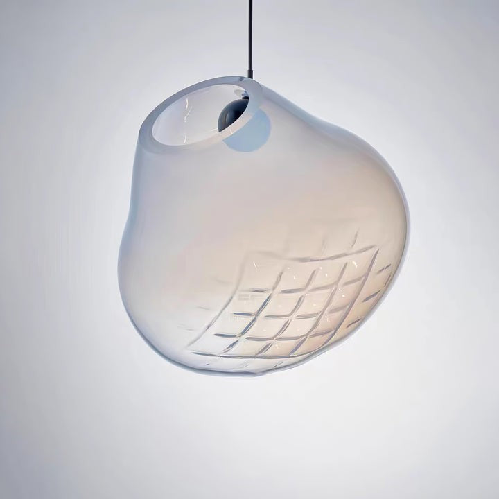 Geometric Blown-Glass Grid Pendant Light