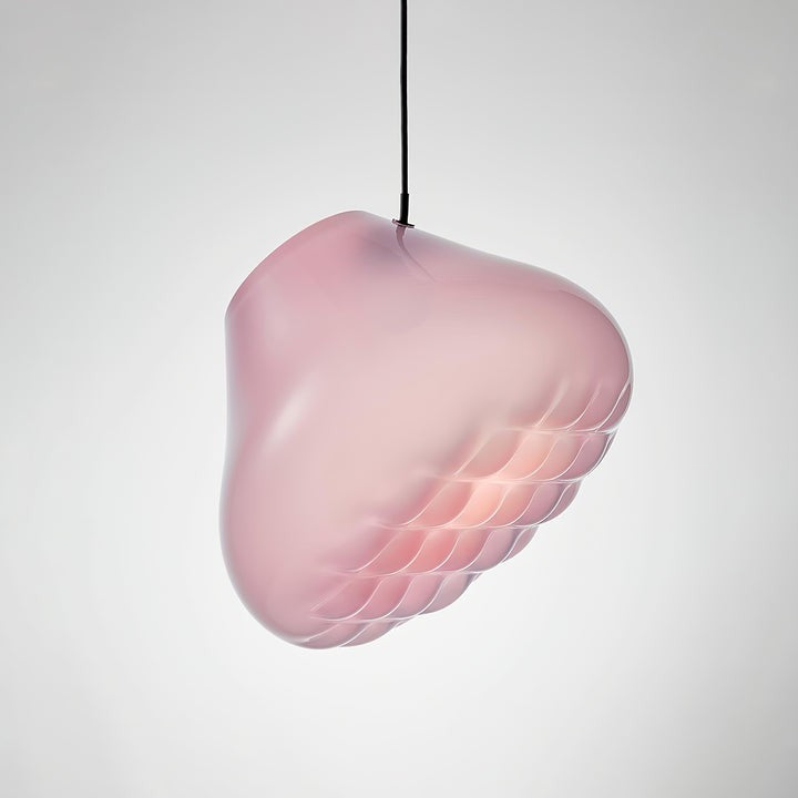 Geometric Blown-Glass Grid Pendant Light