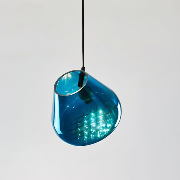 Geometric Blown-Glass Grid Pendant Light