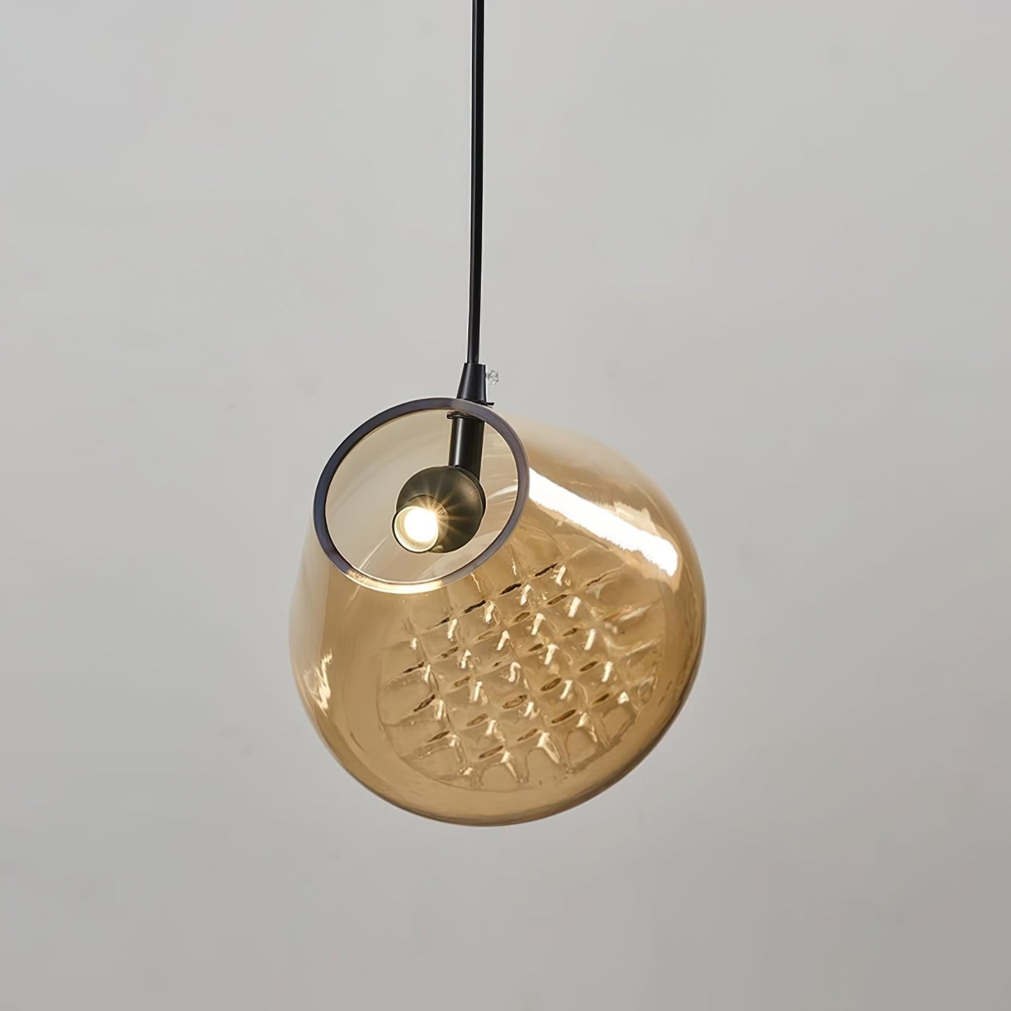 Geometric Blown-Glass Grid Pendant Light