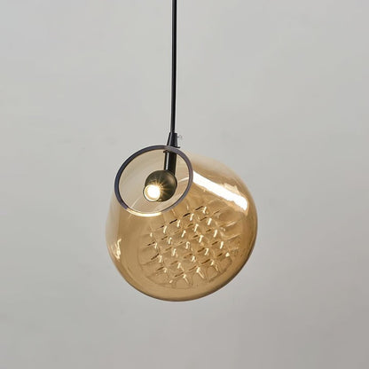 Geometric Blown-Glass Grid Pendant Light