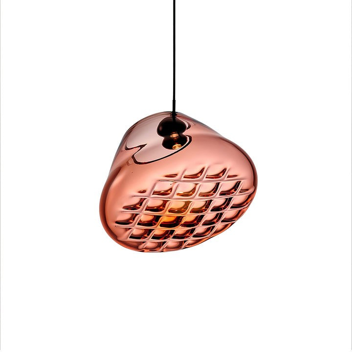 Geometric Blown-Glass Grid Pendant Light