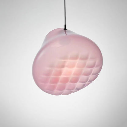 Geometric Blown-Glass Grid Pendant Light