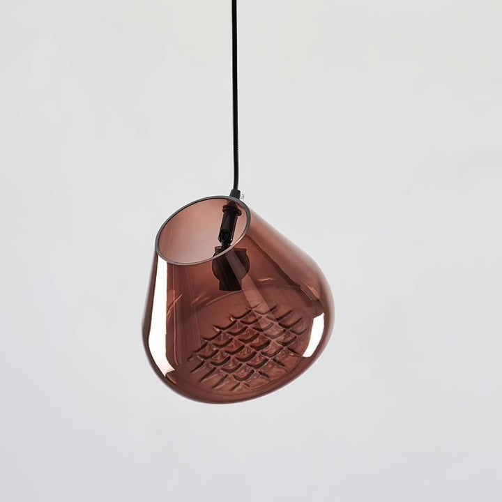 Geometric Blown-Glass Grid Pendant Light
