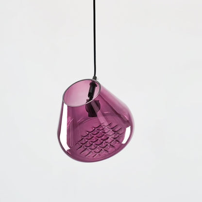 Geometric Blown-Glass Grid Pendant Light