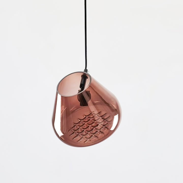 Geometric Blown-Glass Grid Pendant Light